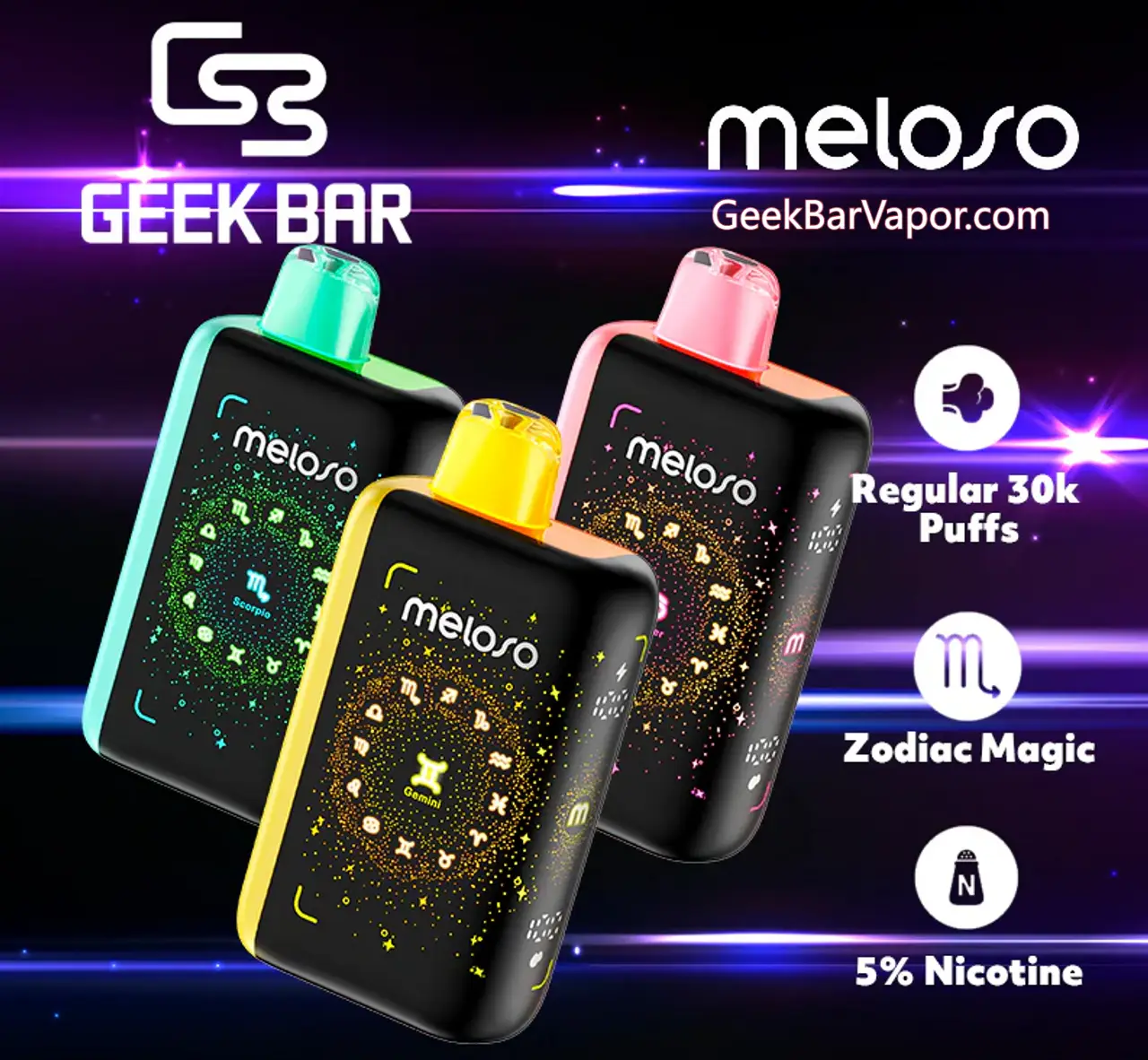Summer Grape Flavor Geek Bar Meloso BAR 30K Disposable Flavors | 30000 Puffs| - NICEPRO.US