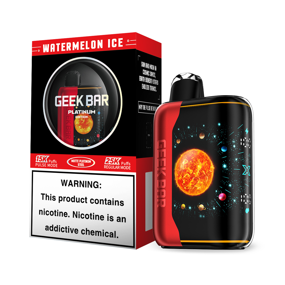 Watermelon Ice Flavor Geek Bar Pulse X Platinum Edition Disposable Flavors - 25000 Puffs| - NICEPRO.US